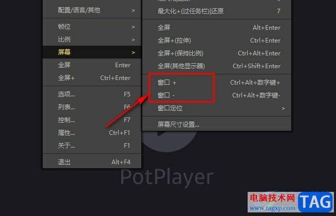 PotPlayer使用快捷键调整窗口大小的方法