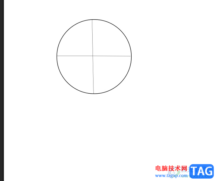 photoshop将圆分成四等分的教程