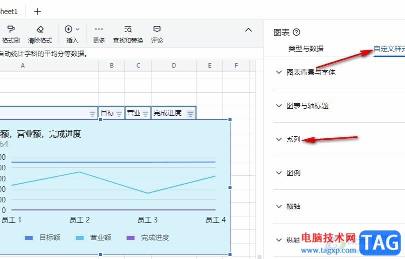 飞书表格折线图每个点都显示数据的方法