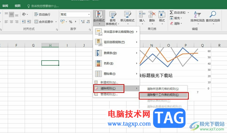 Excel一键清除整个工作表的规则的方法