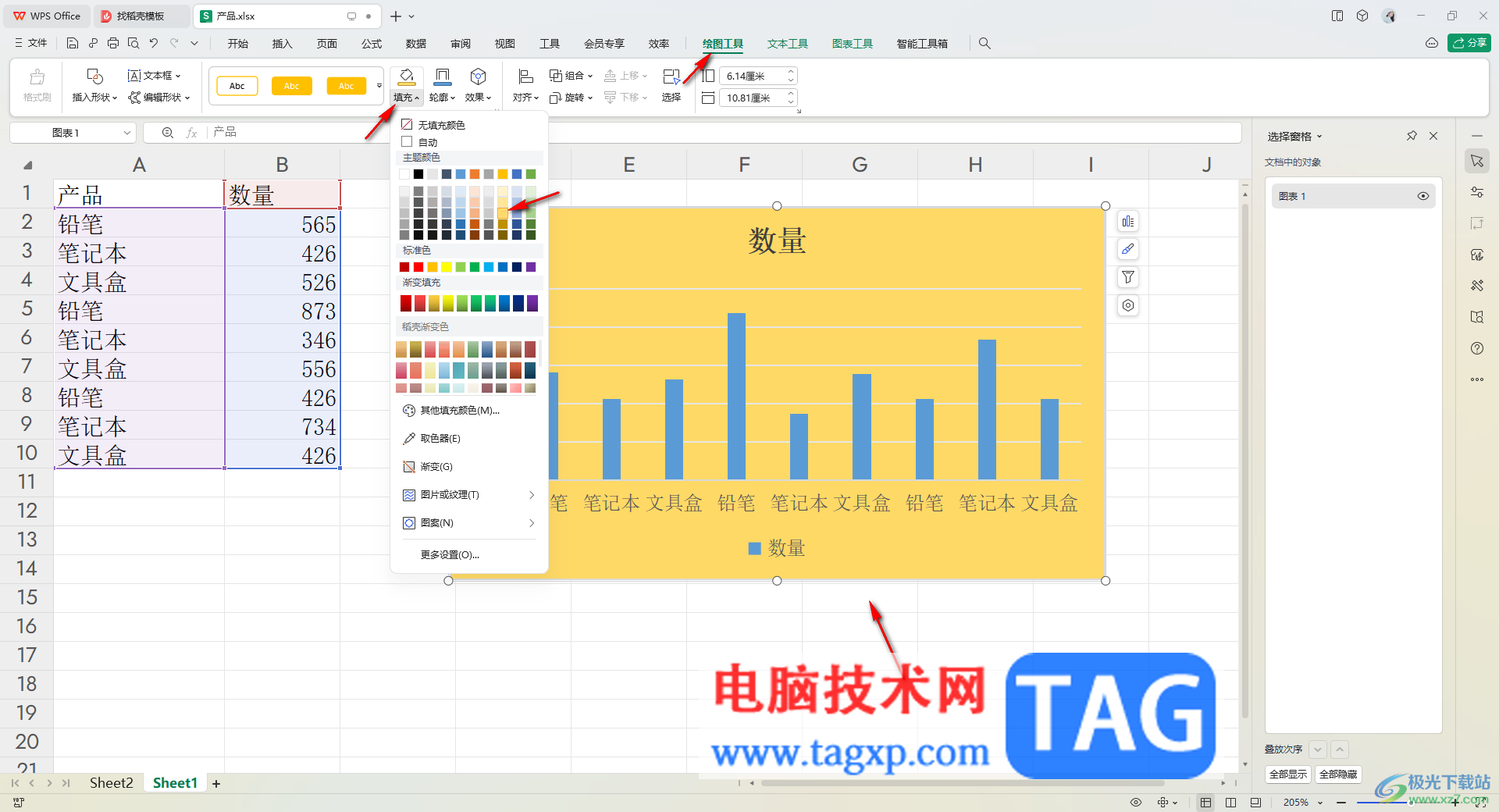 WPS Excel图表复制图表和复制图表格式的方法