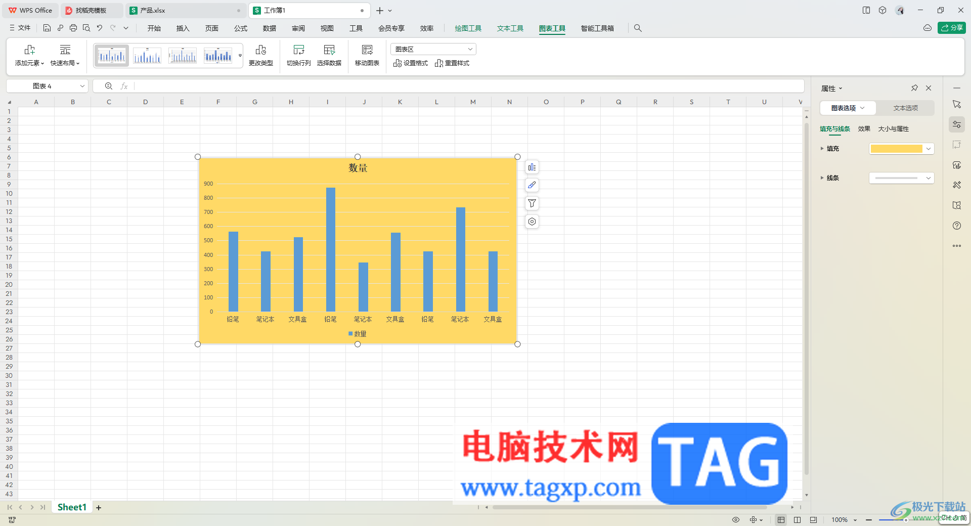 WPS Excel图表复制图表和复制图表格式的方法