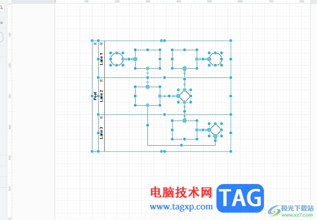 Draw.io给泳道图添加新泳道的教程