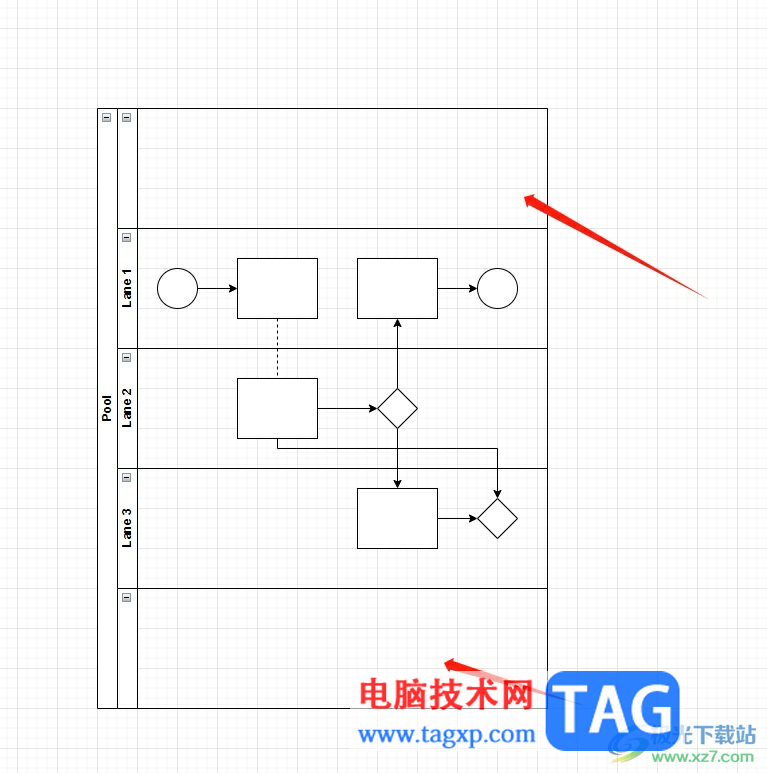 Draw.io给泳道图添加新泳道的教程