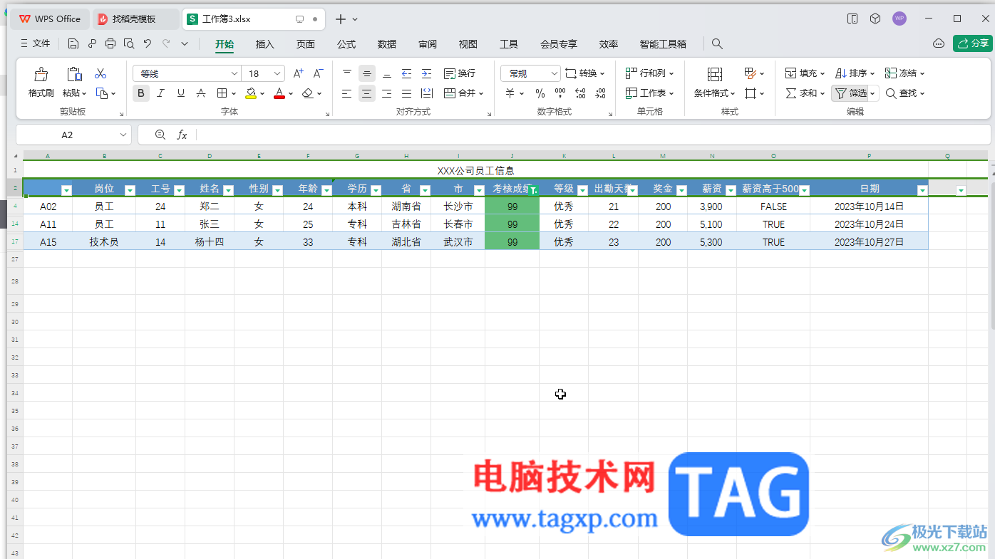 WPS表格电脑版按颜色筛选的方法教程